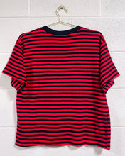 Load image into Gallery viewer, Vintage Red and Black Striped Knit Shirt
