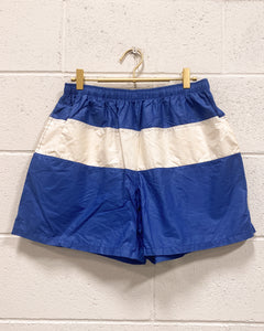 Vintage Blue and Cream Swim Shorts (L)