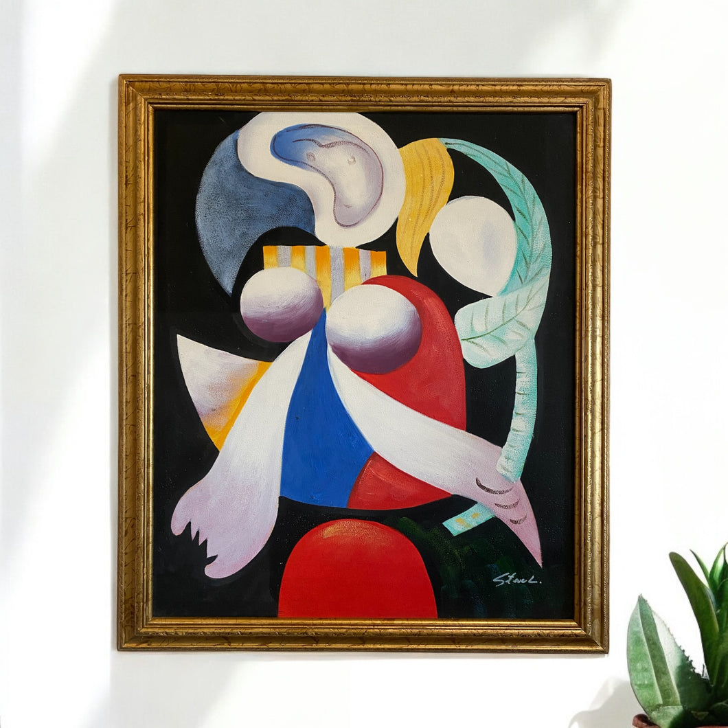 Study of Cubist Lady with Flower