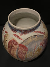 Load image into Gallery viewer, Large Porcelain Red Oxide and Gray Blue Ginger Jar
