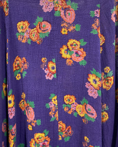 Vintage Cotton Floral Skirt - Broken Zipper (M)