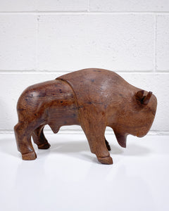 Large Carved Ironwood Buffalo