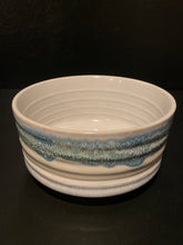 Load image into Gallery viewer, White and Turquoise Glaze Porcelain Bowl
