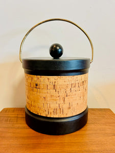 Vintage Cork and Vinyl Ice Bucket