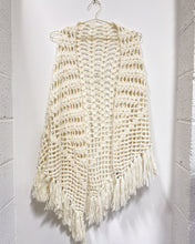 Load image into Gallery viewer, Vintage Cream Crochet Shawl

