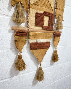 Vintage Fiber Art Wall Hanging