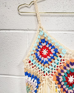 Granny Crocheted Blouse with Fringe