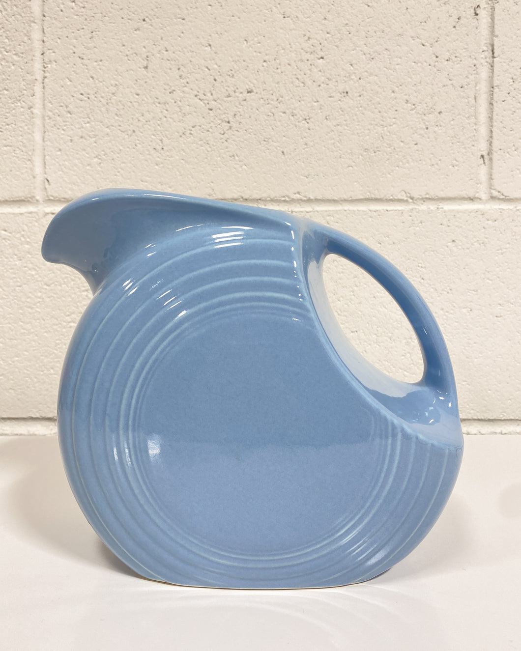 Vintage Blue Ceramic Fiesta Pitcher