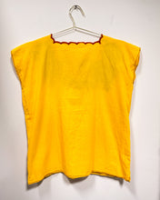 Load image into Gallery viewer, Marigold Colored Mexican Huilpil Blouse
