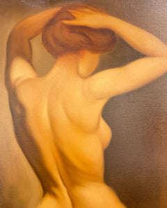 Vintage Oil Painting of a Nude Woman, J. Gaines 1964