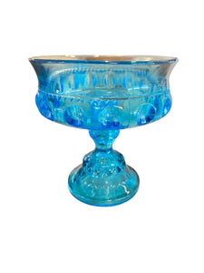 Midcentury Cut glass in Aqua
