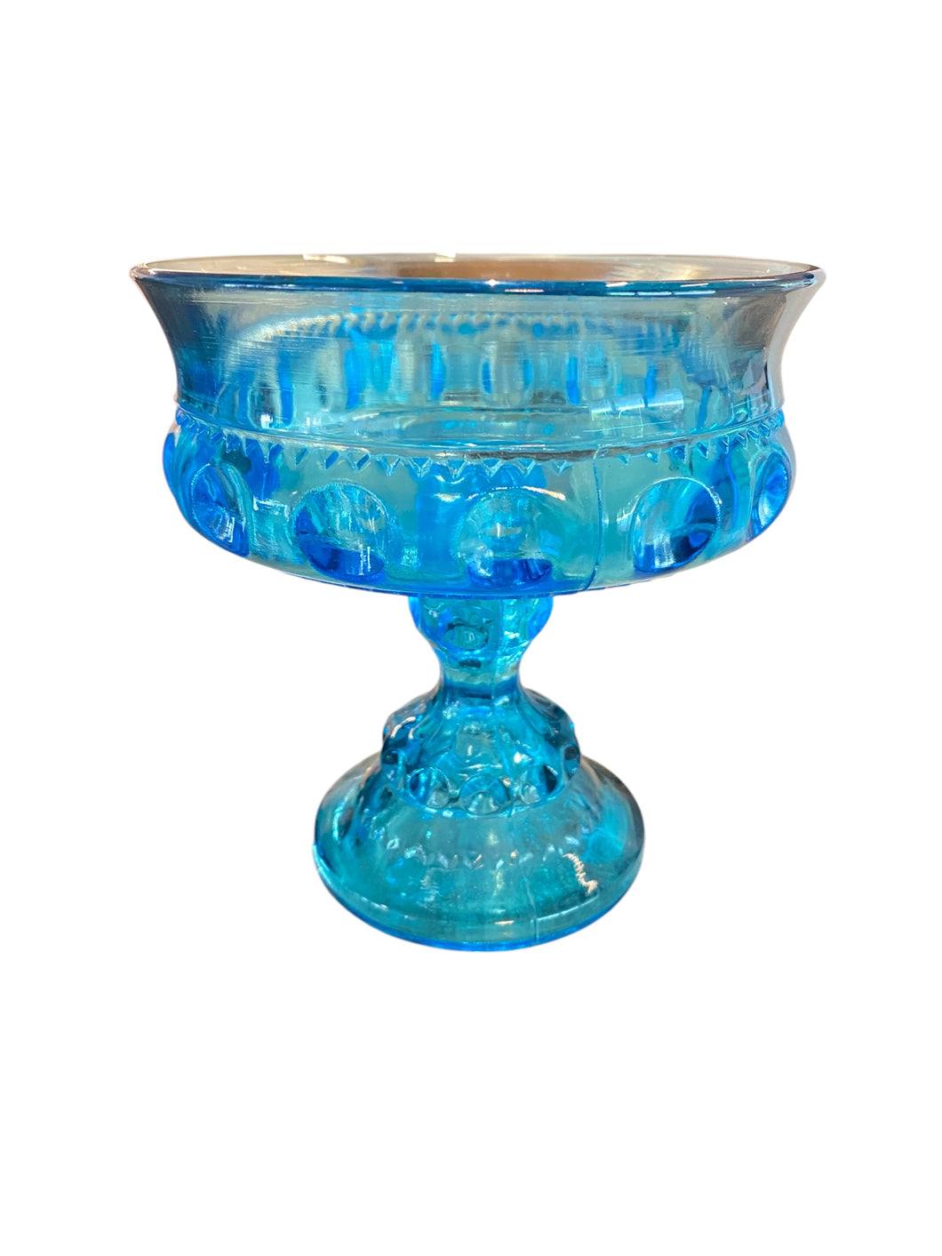 Midcentury Cut glass in Aqua