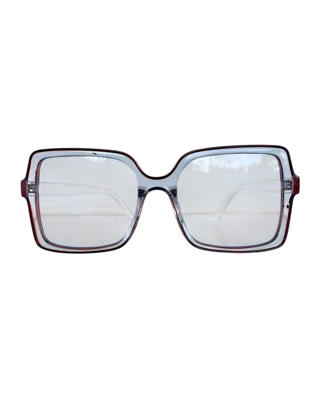 Transparent Red Fashioned Glasses
