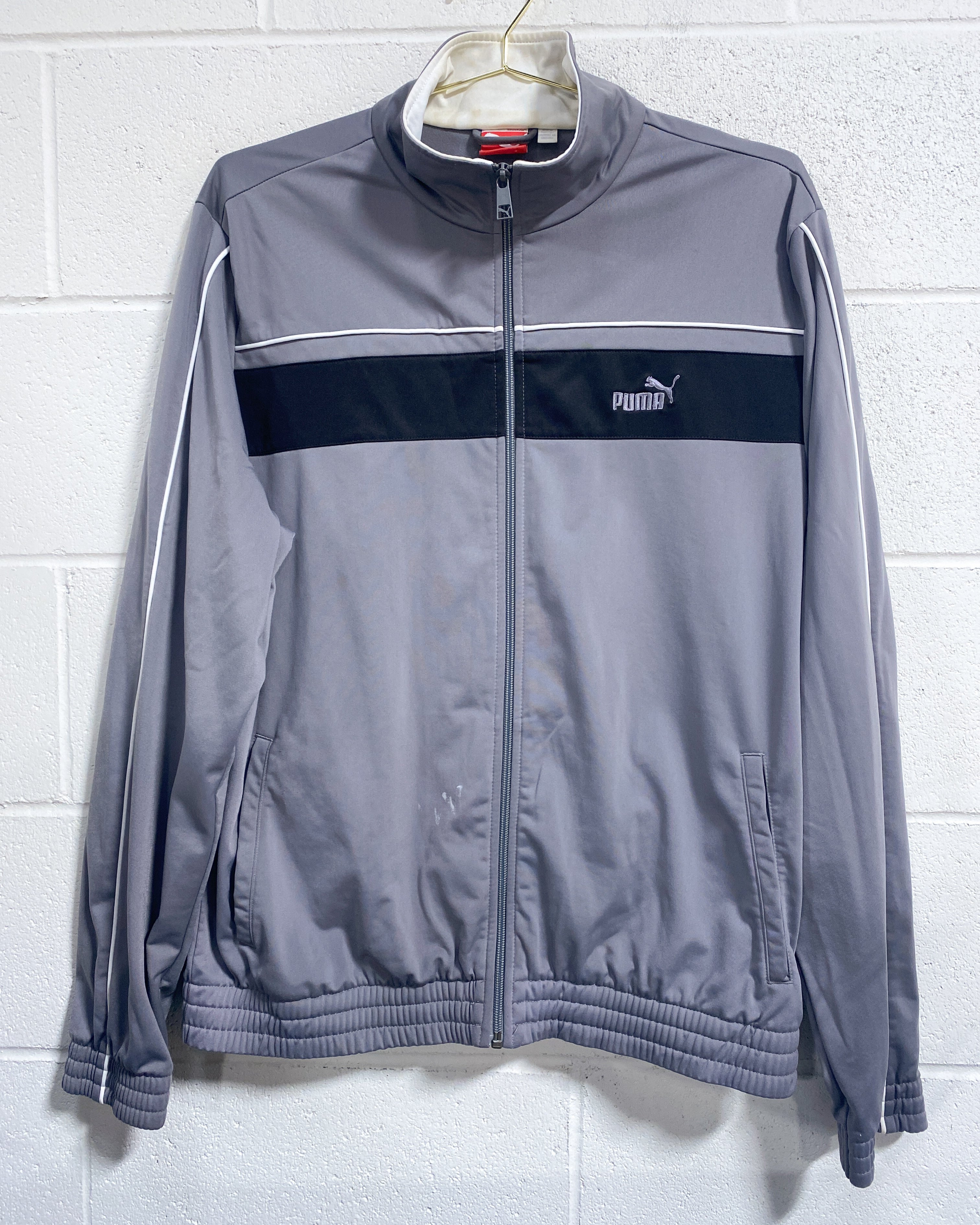 Grey and Black Puma Track Jacket (L) - As Found – Sunbeam