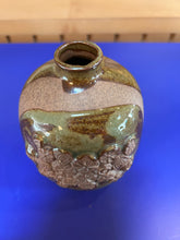 Load image into Gallery viewer, Vintage Takahashi Pottery Bud Vase
Green Glazed Drip with mixed Florals
