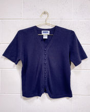 Load image into Gallery viewer, Navy Blue Knit Blouse (M)
