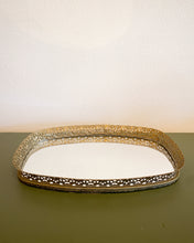 Load image into Gallery viewer, Vintage Oval Gold Vanity Tray
