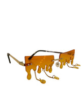 Load image into Gallery viewer, Orange Drip with Rhinestones Sunnies

