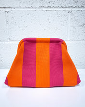 Load image into Gallery viewer, Pink and Orange Striped Clutch
