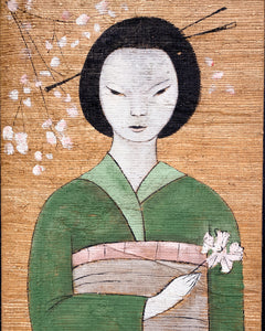 Vintage Painting of a Geisha, 1959