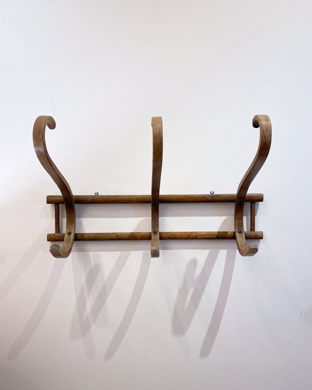 Vintage Wall Mounted Wood Coat Rack