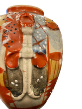Load image into Gallery viewer, Antique Satsuma Ware Red Painted Human Figure Vase
