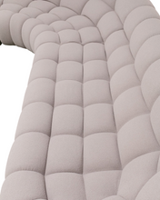 Load image into Gallery viewer, Grey Sculptural Channel-Tufted Curved Modular Sectional Sofa
