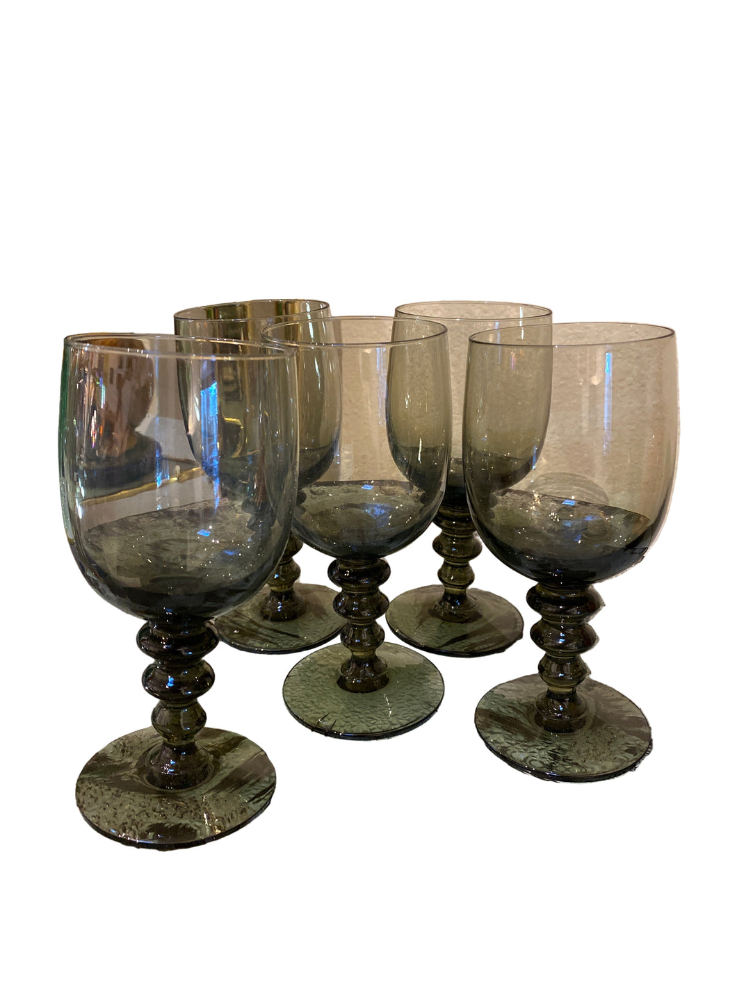 Set of Five Smoked Goblets