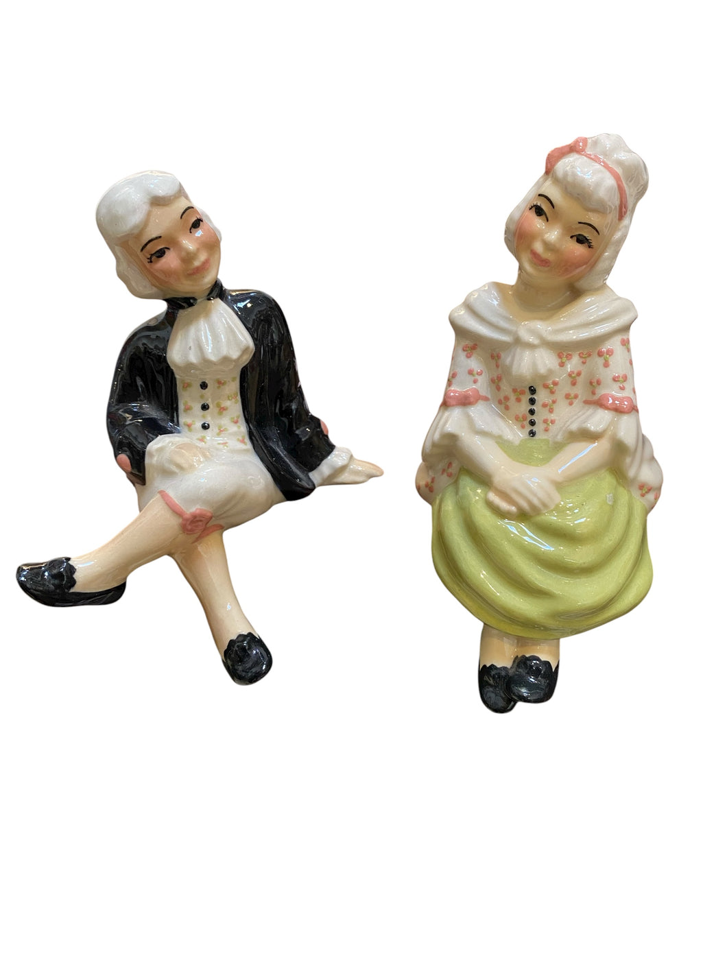 Gentleman and Lady ceramic Sitters