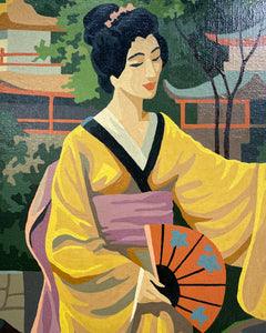 Vintage PBN Japanese Woman with Fan