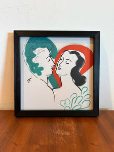 Affectionate Lover’s in green and red Wall Picture Frame