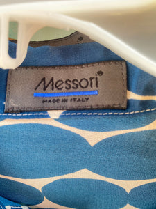 Messori Blue & White Ombre Pattern Silk Shirt