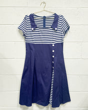 Load image into Gallery viewer, Navy Blue and White Striped Dress (XXL)
