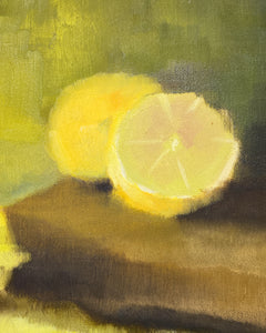 Vintage Still Life Painting of Lemons, Signed