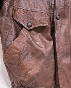 Vintage Brown Leather Jacket (XXL)