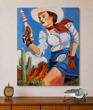 Load image into Gallery viewer, Space CowGirl #1 Painting by Jean Bradley
