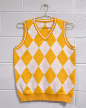 Load image into Gallery viewer, Yellow and White Argyle Vest
