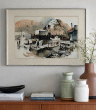 Load image into Gallery viewer, Watercolor Boats at Port Original Watercolor Signed
