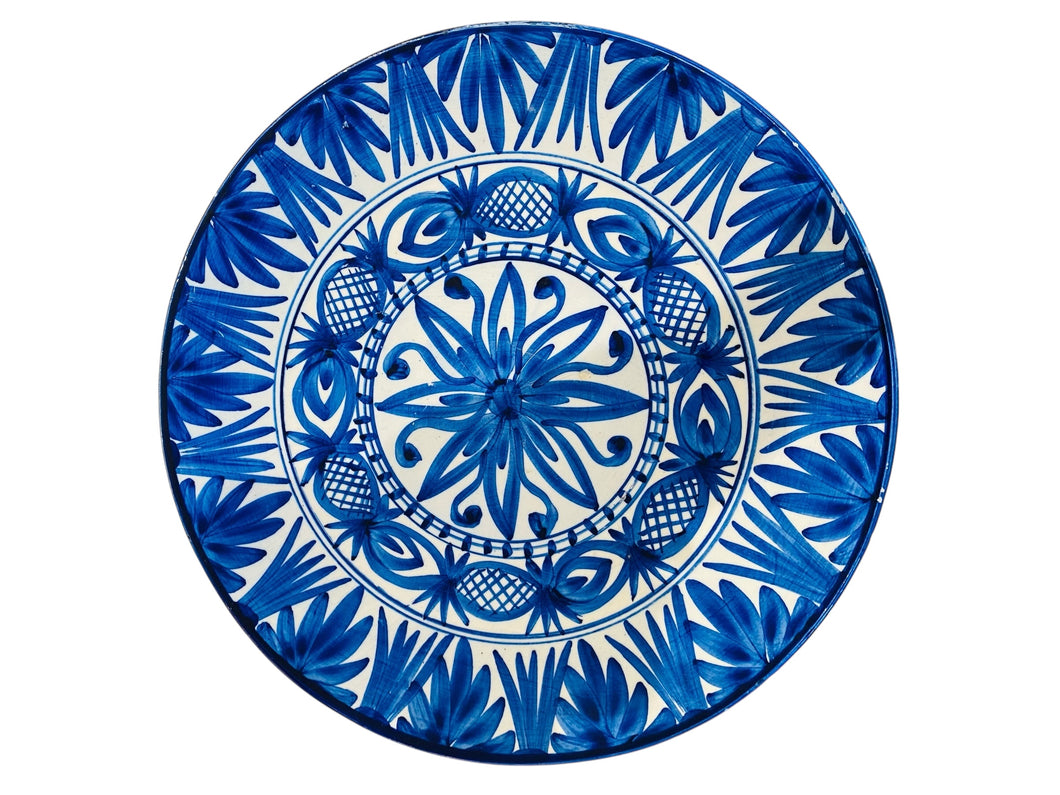 Large Hand Painted Decorative Plate with Pineapples
