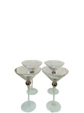 Load image into Gallery viewer, Classic Long Stem Silver Ball Martini Set of Four
