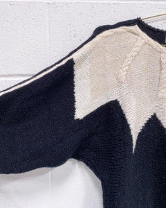 Vintage Cream and Black Sweater (M)