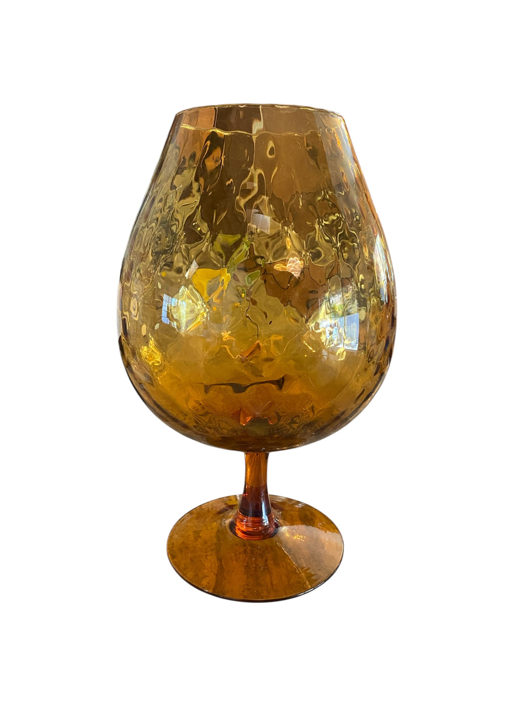 As Found Large Midcentury Amber Compote
