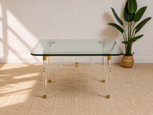Load image into Gallery viewer, Tubular Lucite and Brass Italian Game Table Occasional Table
