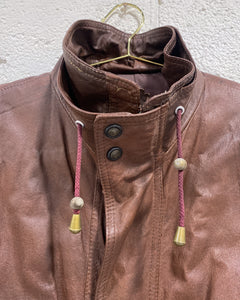 Vintage Brown Leather Jacket (XXL)