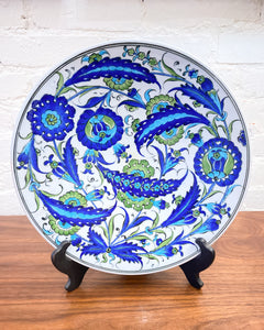 Iznik Pottery Plate in Blues and Greens