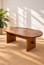 Load image into Gallery viewer, Rizzo 60" Oval Wood Trestle Dining Table
