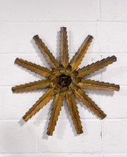 Load image into Gallery viewer, Vintage Gilt Metal Sunburst Wall Hanging
