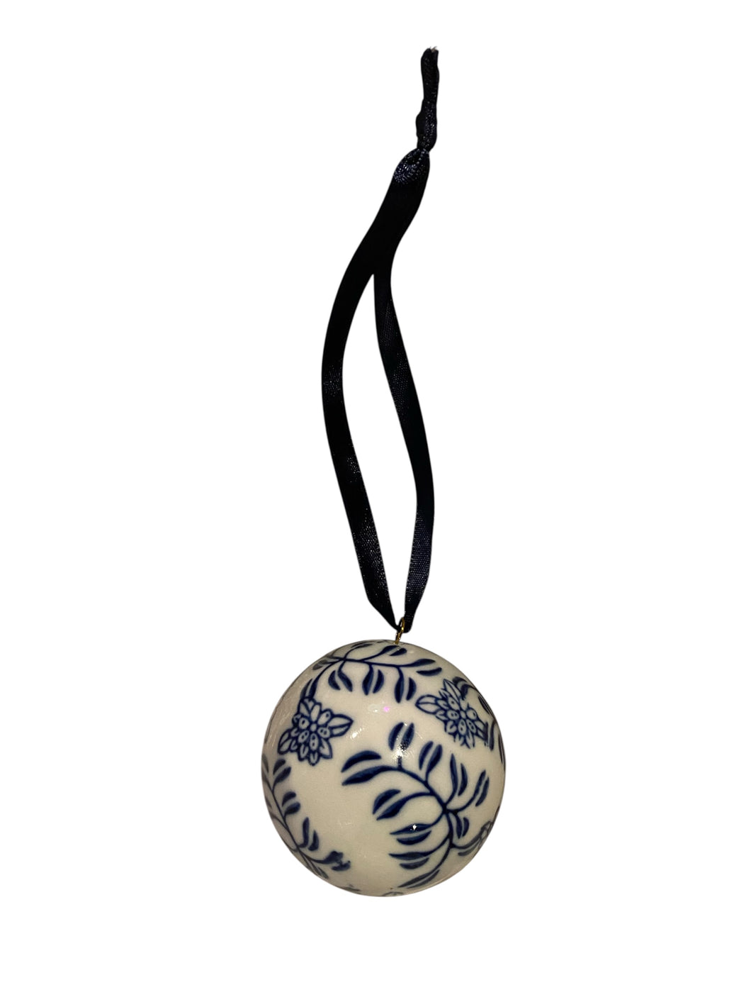 Blue and White Wisteria Christmas Ball Decoration