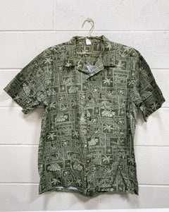 Olive Green Hawaiian Shirt (XL)