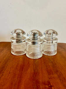 Vintage Pyrex Glass Insulator Set of 3